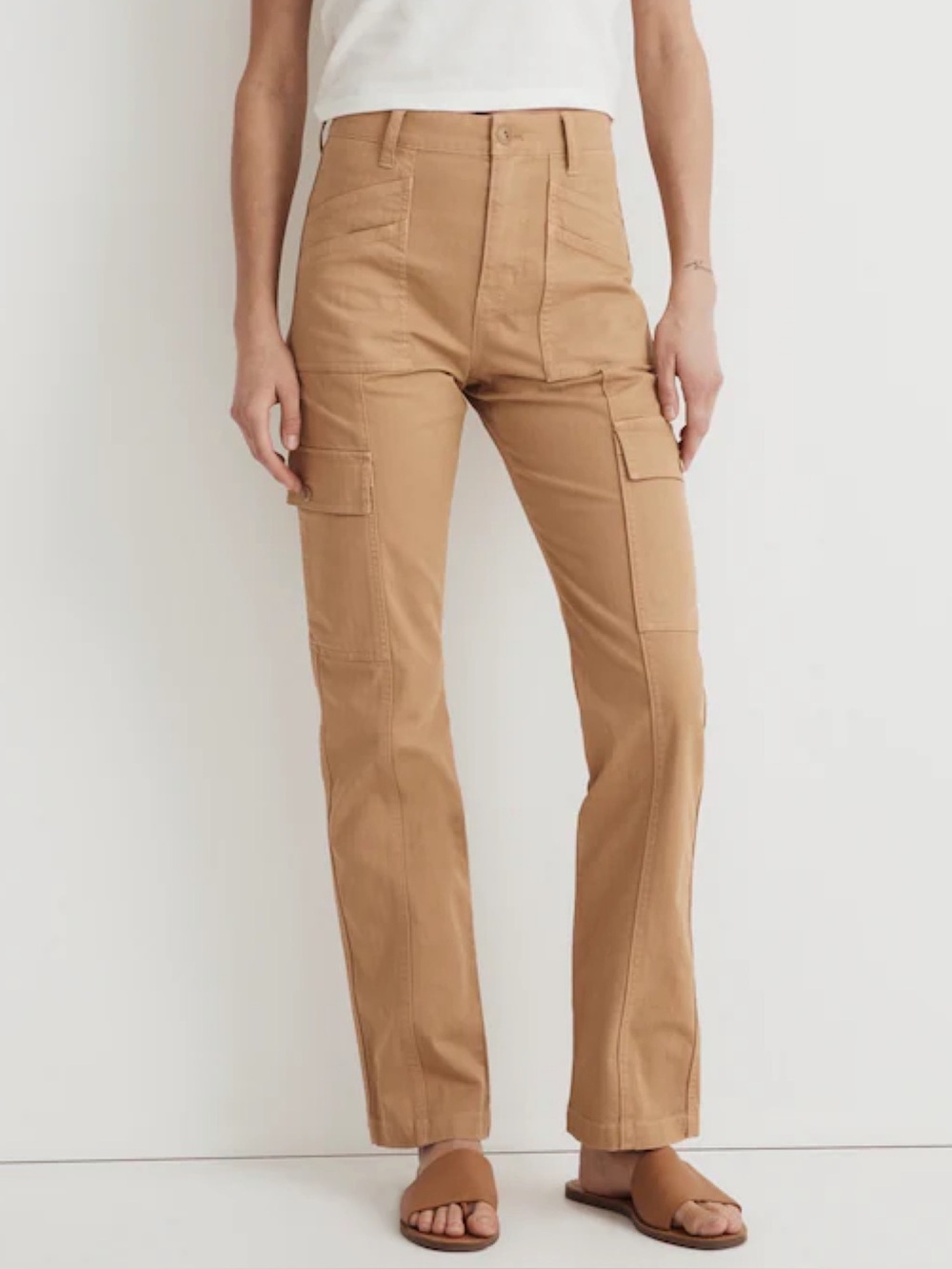 Madewell 90s Straight Cargo Pants Size 23 Tan Brown High Rise Utility Preppy